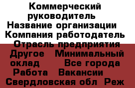 Коммерческий руководитель › Название организации ­ Компания-работодатель › Отрасль предприятия ­ Другое › Минимальный оклад ­ 1 - Все города Работа » Вакансии   . Свердловская обл.,Реж г.